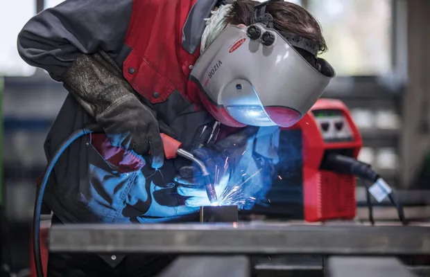Manual welding at an Aries production site